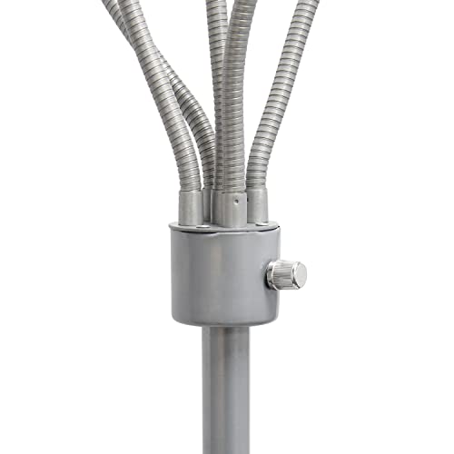 Simple Designs LF2006-SLM 67" Silver Multi-Head Medusa Floor Lamp with Colorful Shades for Kids & Living Room