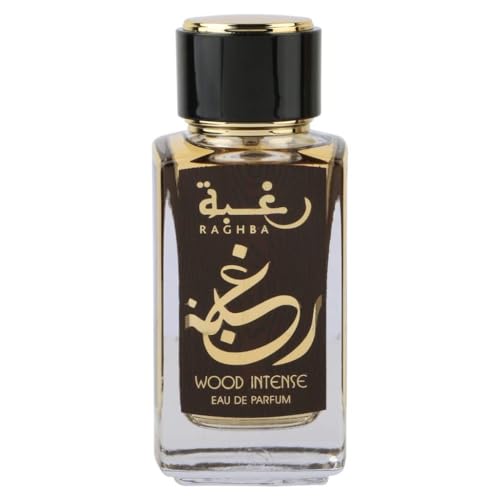 Lattafa Raghba Wood Intense Unisex Eau de Parfum Spray 3.4 Oz - Amber Woody Fragrance
