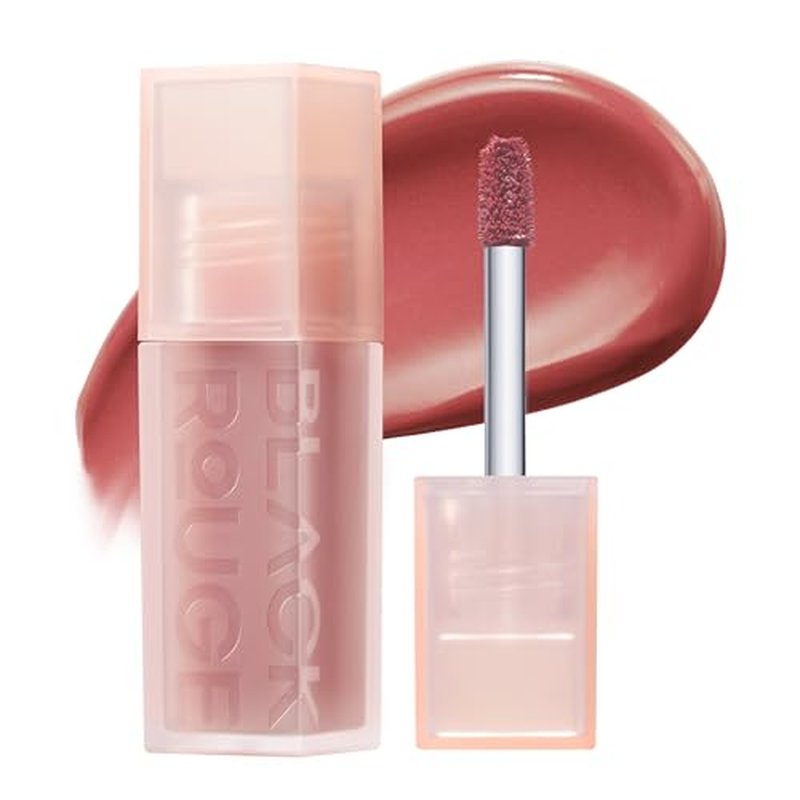 BLACK ROUGE, Double Layer Over Velvet Sweet Tangerine, DL28 Hush Fig ? Korean Sheer Glow Velvet Lip Tint, Long Lasting, Non-Smudge, Vitamin C Infused, Hydrating, Jeju Tangerine Scent