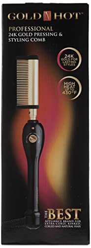 Gold N Hot Professional Styling Comb with Multi-Temp Regulator 200F-430F - 1 Pack