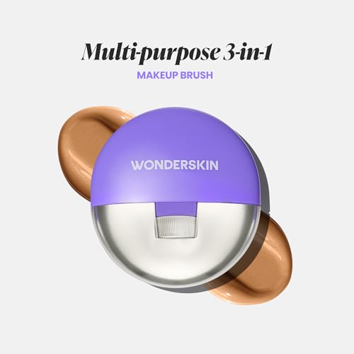 Wonderskin Dial-It-Up Brush ? Adjustable 3-in-1 Makeup Brush for Foundation, Powder & Creams ? Sheer to Full Coverage ? Ergonomic Precision Design