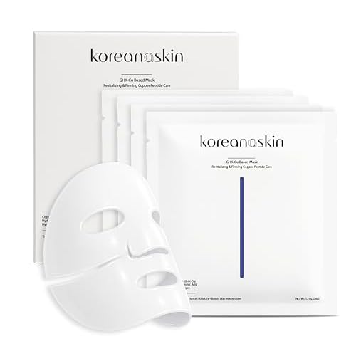GHK-Cu Copper Peptide Hydrogel Face Mask Anti-Aging Collagen Booster for Skin Repair, Firming, Fades Acne Scars & Redness. K-Beauty Sheet Mask Treatment