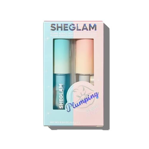 SHEGLAM Plump Addict Hot & Cold Gloss Duo 2 Pcs/Set Instant Volumising Lip Gloss Set High Shine Finish Moisturizing Lip Plumper Gloss Kit