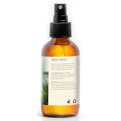 HAPPIE HUMMINGBYRD Fermented Rice Water Hair Growth Spray 4oz Pack of 2 for Thicker, Shinier Hair