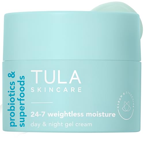 TULA Skin Care 24-7 Weightless Moisture Hydrating Day & Night Cream - Anti-Aging Lightweight Gel Cream Moisturizer for Face, Contains Watermelon & Blueberry Extract