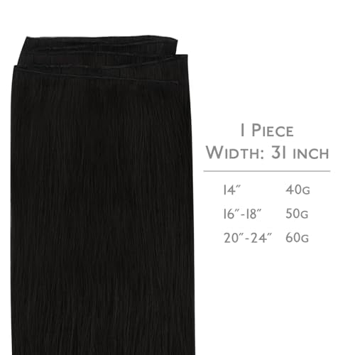 14 Inch Human Hair Sew-In Extensions G-#1 Jet Black Lightweight Remy Weft