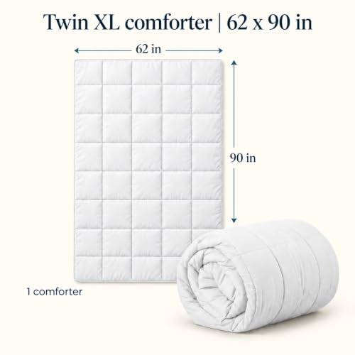 Olive + Crate Twin XL Bamboo Comforter Duvet Insert - White, Cooling & Hypoallergenic
