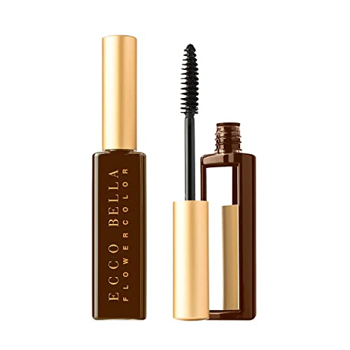 Ecco Bella Plant-Based Vegan Natural Glow Kit, Natural Lip Gloss (Power), FlowerColor Mascara (Brown)