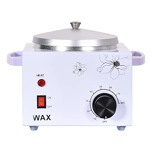 White Wax Warmer Machine for Painless Hair Removal - Large Capacity Metal Heater