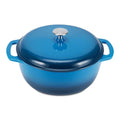 Blue 7.3-Quart Enameled Cast Iron Dutch Oven with Lid - Heavy-Duty & Oven Safe