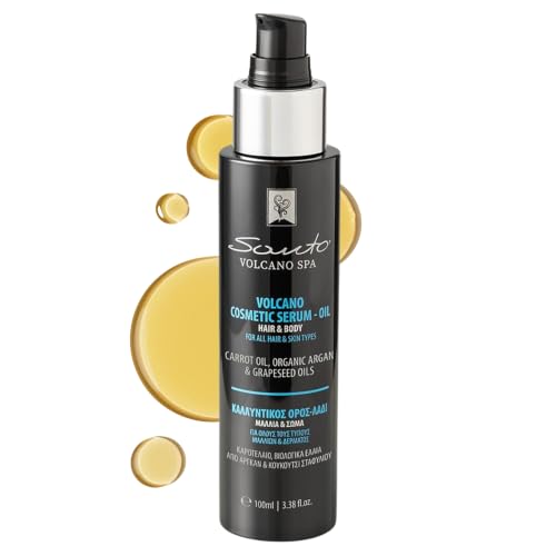 Volcanic Hair & Body Oil Serum 100ml with Argan, Grapeseed & Carrot Oils — Santo Volcano, Original / 3.38 Fl Oz