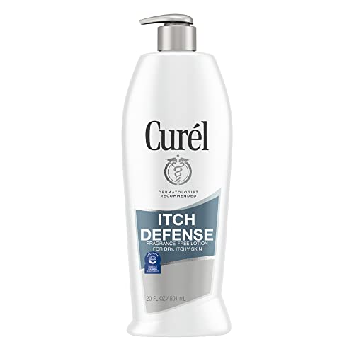 Curel Itch Defense Calming Body Lotion & Fragrance Free Comforting Body Lotion, Unscented Dry Skin Moisturizer for Sensitive Skin, with Advanced Ceramide Complex, Repairs Moisture Barrier, 20 oz