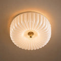 Dawncolate 12-Inch Gold Dimmable LED Milk Glass Flush Mount Ceiling Light - Sunflower Design