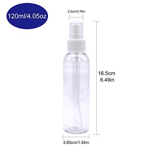 TRENDBOX 4oz Travel Size Spray Bottles, 48Pack Fine Mist Small Empty Plastic Spray Bottle, Leak Proof BPA-Free Travel Essentials Cosmetic Containers
