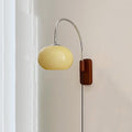 CADPCAG Modern Wall Sconce Mid Century with White Milk Glass & Plug Switch