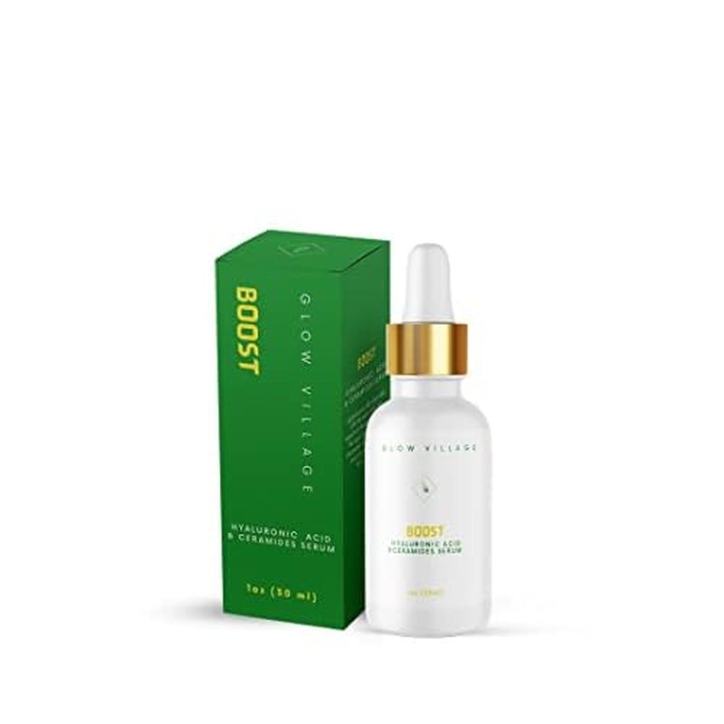 Boost Hyaluronic Acid and Ceramides Serum | Non-Oily, Vegan, Lightweight | Moisture boosting, Barrier protecting, Daily and Nightly use, effective for All Skin Types | 1 oz