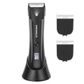 Body Hair Trimmer Men - Ball Trimmer Men, 2 Replaceable Ceramic Blades, Waterproof Pubic Trimmer with Charging Dock, Rechargeable, 7000RPM