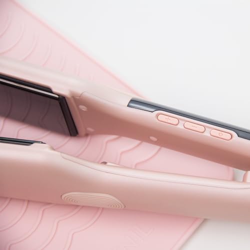 Pink 1.75-Inch Titanium Flat Iron Hair Straightener - Dual Voltage & 3D Floating Plates