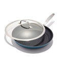 12-Inch Nonstick Frying Pan Skillet with Lid Storm Blue - Durable Ceramic, Hard Anodized, Scratch-Resistant