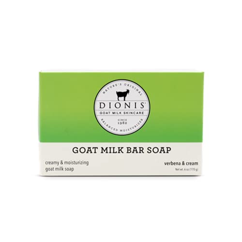 Dionis Goat Milk Skincare Verbena & Cream Scented Lotion (8.5oz) and Hand & Body Bar Soap (6oz) Bundle - Made in USA - Cruelty Free and Paraben Free Formula