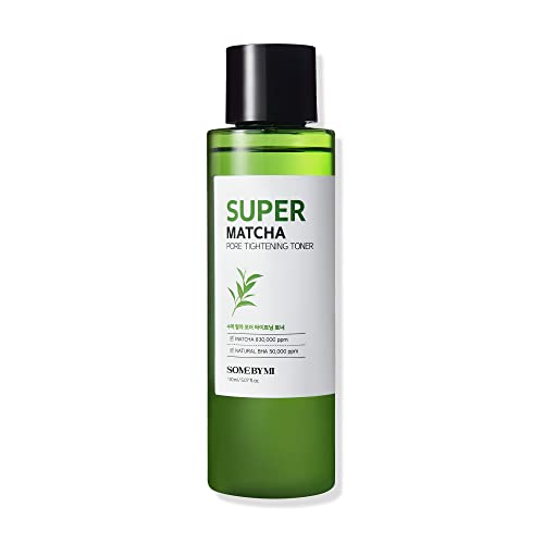 SOME BY MI Super Matcha Pore Tightening Toner - 5.07Oz, 150ml - Made from Matcha Extracts for Sensitive Skin - Skin Moisturizing and Purifying - Blackheads, Sebum and Pore Care - Korean Skin Care