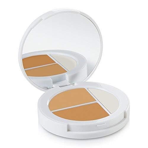 Sheer Cover Studio ? Conceal and Brighten Highlight Trio ? Two-Toned Concealers ? Shimmering Highlighter ? Medium/Tan Shade ? With FREE Concealer Brush ? 3 Grams