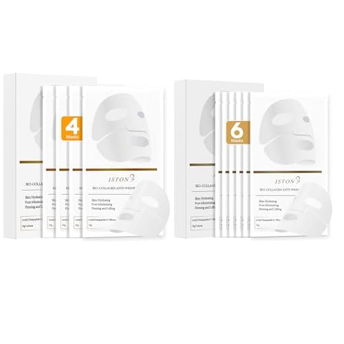 ISTON Collagen Face Mask Duo: 10 Pack Collagen Mask Set