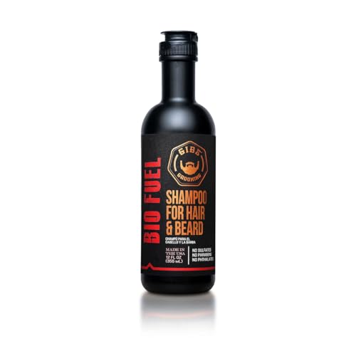 GIBS Bio Fuel Shampoo for Hair & Beard - 12 Fl Oz, Moisturizing & Nourishing