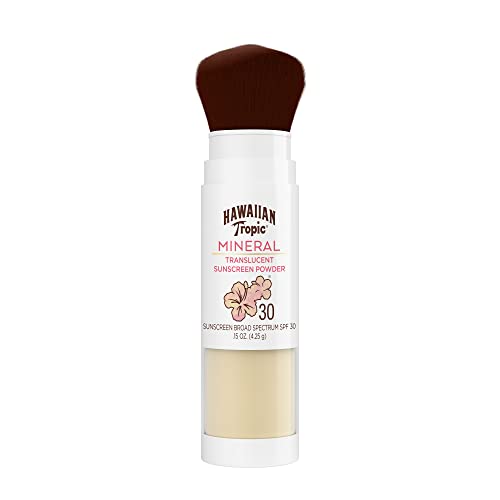Hawaiian Tropic Mineral Powder Sunscreen Brush SPF 30 & Banana Boat Sport Ultra Water Resistant Sunscreen Spray SPF 50 Twin Pack