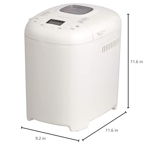 Amazon Basics Programmable Bread Maker - 2 lb White Non-Stick Machine, 14 Settings, ExpressBake