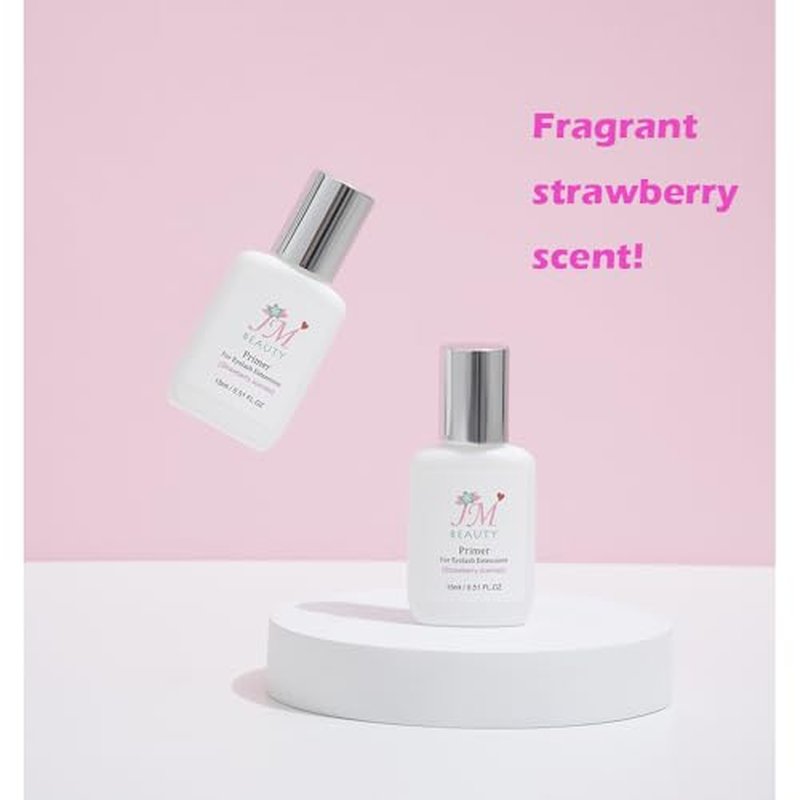 Fragrant Strawberry Scented Eyelash Extension Primer, Pre-treatment for Eyelash Extensions, Professional Deep Cleansing Formula,15ml, Up to 30% Increase Bonding Retention and Lash Health