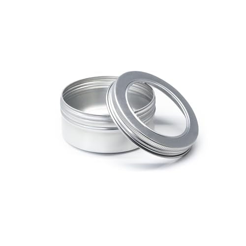 2 oz Aluminum Round Tin Containers with Screw Lid – 75pc Craft & Cosmetic Jars