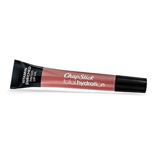 ChapStick Total Hydration Vitamin Enriched Tinted Lip Oil (Blushed Bronze, 1 Tube), Vitamin C, Vitamin E, Contains Omega 3 6 9, 0.24 Ounce