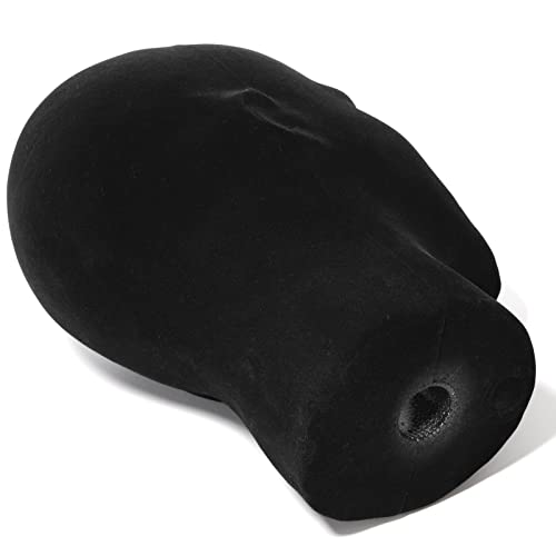2 Pack Male Foam Mannequin Heads for Wig Display, 11 Inch Black Studio Holders