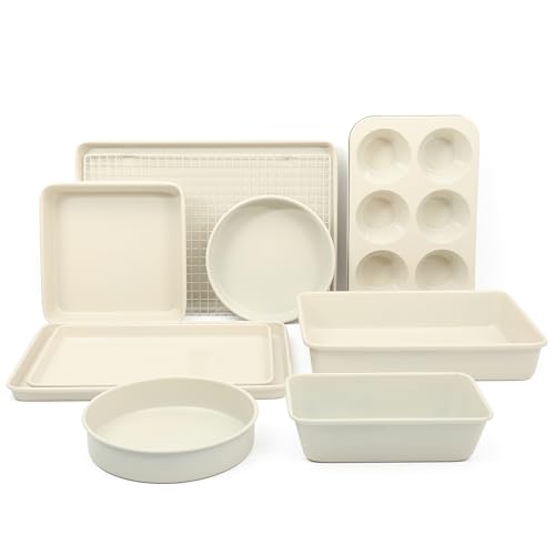 Linen White 10-Piece Nonstick Baking Pan Set - Martha Stewart Gallen