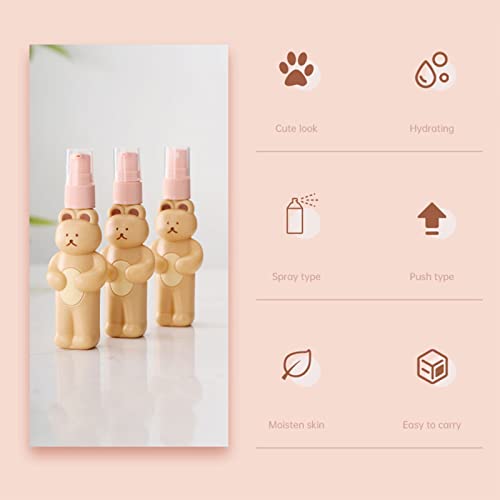 Bear Spray, Set of Cute Bear Look Delicate Bottles with Storage Bag Bathroom Sets Accessories Spray Bottle Bag Silicone Squeeze, Travel Bottles For Toiletries