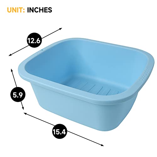 HOMELEX Foot Soaking Basin 2 Pack – Large Foot Bath Tub for Pedicure, Green & Blue, 15 x 13.7 x 6.7 in