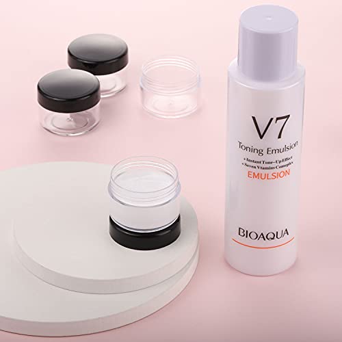 Black 15g Makeup Sample Containers - 100 Count Travel Cosmetic Jars with Lids Variation of Black / 15g
