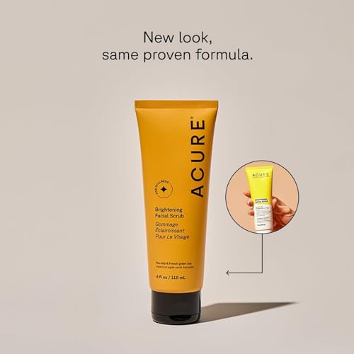 Acure Brightening Facial Scrub 4 Fl Oz Pack of 2 Exfoliating Face Wash