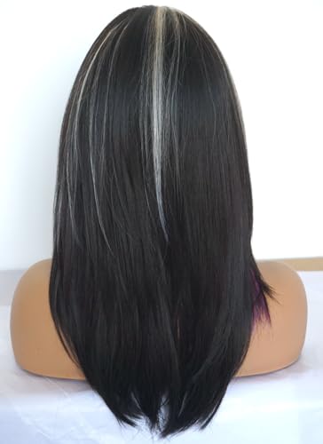 Blonde Bob Wigs for Women - Medium Length Synthetic Hair with Dark Roots