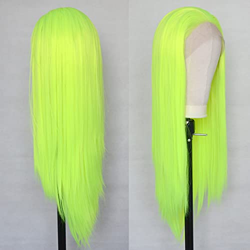 Luwigs Fluorescent Green Synthetic Lace Front Wig - 22 Inch Straight Style