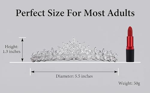 QXMYOO Silver Cubic Zirconia Bridal Tiara Small for Wedding Prom Quinceañera