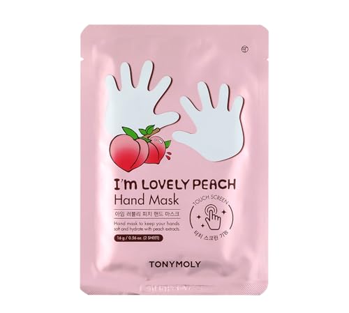 TONYMOLY Peach Hand Mask Pack for Hydrating & Softening Dry Hands - 5 Sheets