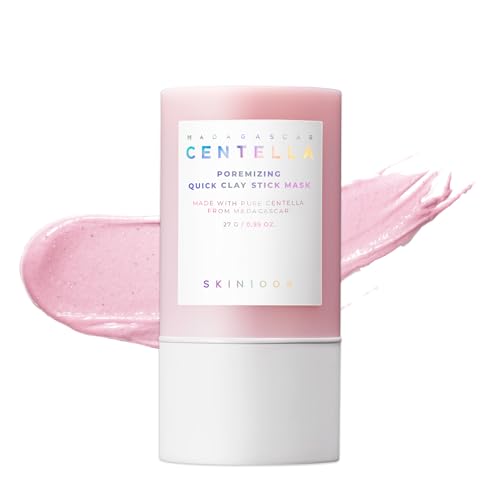 SKIN1004 Poremizing Quick Clay Stick Mask, Face Mask Skincare for Pore Minimizing, Facial Clay Mask with Centella, Pore Minimizer for Sebum Control, Pink Mud Mask, Korean Skin Care, 0.95 oz / 27g