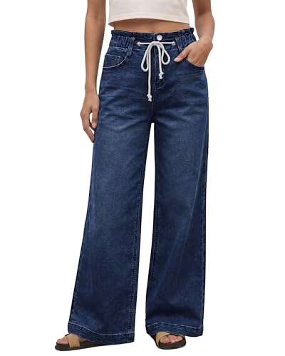 XX-Large Wide Leg Bell Bottom Jeans for Women High-Waisted Stretch Y2K Style - Lapis Loft