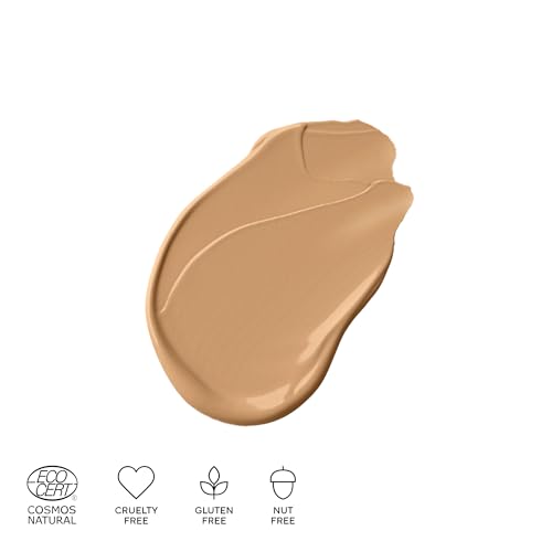 MADARA Organic Skincare | SKINONYM Semi-Matte Peptide Foundation, #40 SAND, 30ml ? Boosted by collagen-supporting peptides, Semi-matte finish, Adapts to the skin's texture, Ecocert certified.