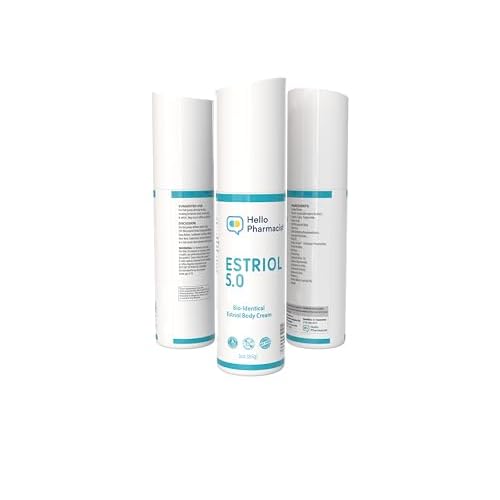 HelloPharmacist Natural Bioidentical Estriol 5.0 Professional Cream for Women - Menopause Support - Added Moisturizers & Hyaluronic Acid - 3 Ounces - Trusted Brand