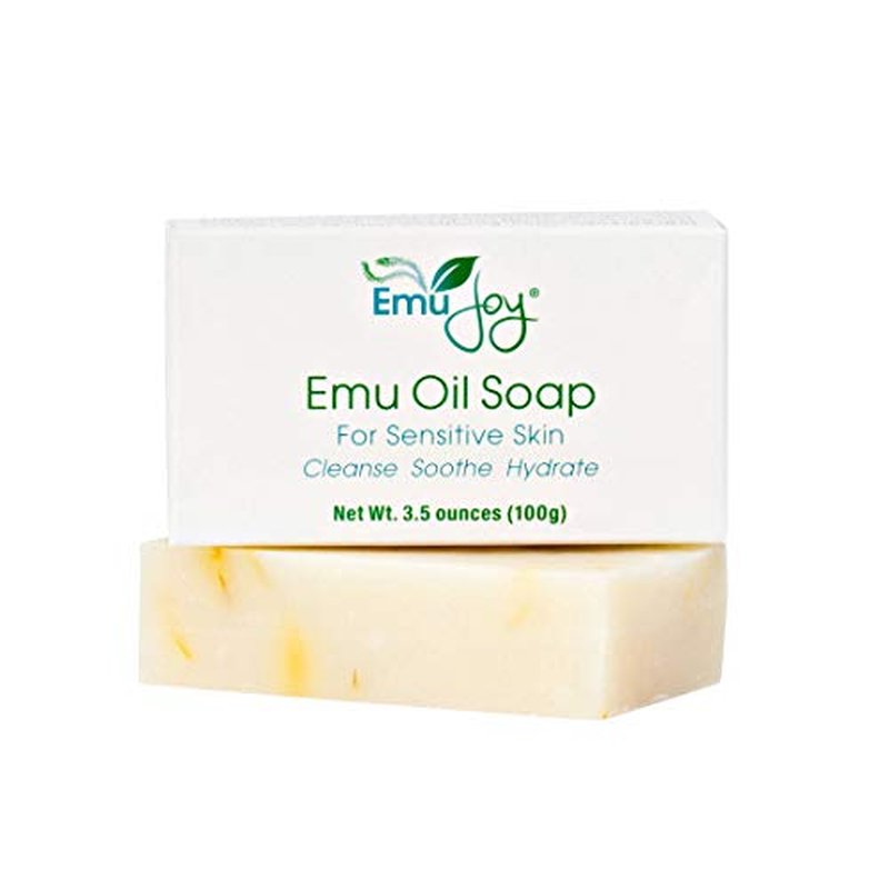 Emu Oil Soap for Sensitive Skin - Stocking Stuffer for Women Gentle Cleanser for Dry Irritated Skin Due to Eczema Psoriasis Dermatitis Lichen Sclerosus TSW Syndrome