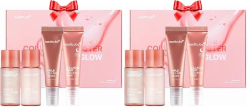Medicube Glass Skin Collagen Skincare Set - 4-Piece Travel Size Pack of 2
