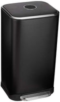 Rectangular Metal Trash Can with Soft-Close Pedal 32L Black